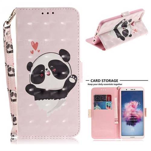 Heart Cat 3D Painted Leather Wallet Phone Case for Huawei P Smart(Enjoy 7S)