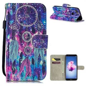 Star Wind Chimes 3D Painted Leather Wallet Phone Case for Huawei P Smart(Enjoy 7S)