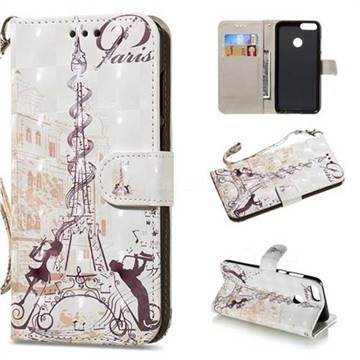 Tower Couple 3D Painted Leather Wallet Phone Case for Huawei P Smart(Enjoy 7S)