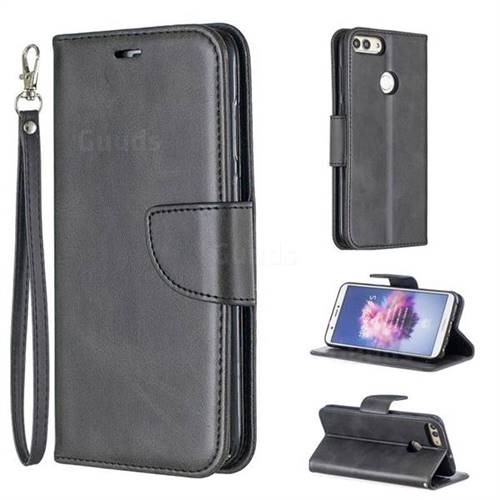 Classic Sheepskin PU Leather Phone Wallet Case for Huawei P Smart(Enjoy 7S) - Black