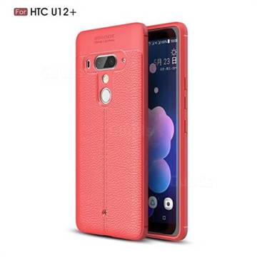 Luxury Auto Focus Litchi Texture Silicone TPU Back Cover for HTC U12+ - Red
