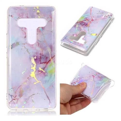 Pink Purple Marble Pattern Bright Color Laser Soft TPU Case for HTC U12+