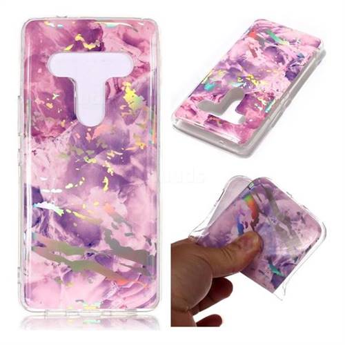 Purple Marble Pattern Bright Color Laser Soft TPU Case for HTC U12+