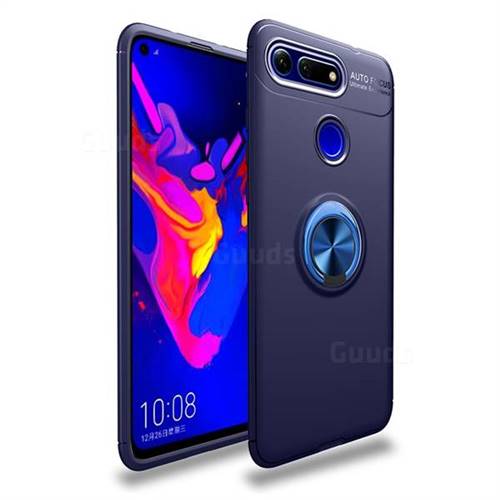 Auto Focus Invisible Ring Holder Soft Phone Case for Huawei Honor View 20 / V20 - Blue