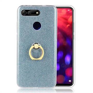 Luxury Soft TPU Glitter Back Ring Cover with 360 Rotate Finger Holder Buckle for Huawei Honor View 20 / V20 - Blue