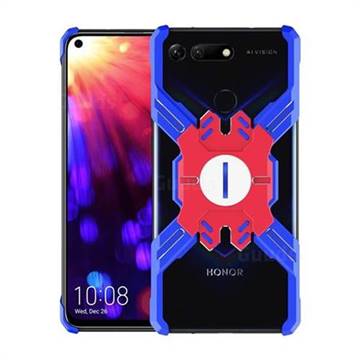 Heroes All Metal Frame Coin Kickstand Car Magnetic Bumper Phone Case for Huawei Honor View 20 / V20 - Blue