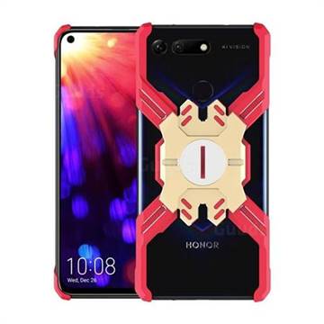 Heroes All Metal Frame Coin Kickstand Car Magnetic Bumper Phone Case for Huawei Honor View 20 / V20 - Red