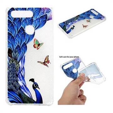 Peacock Butterfly Anti-fall Clear Varnish Soft TPU Back Cover for Huawei Honor View 20 / V20