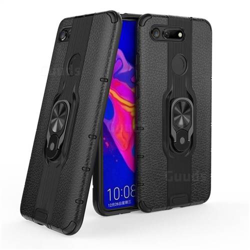 Alita Battle Angel Armor Metal Ring Grip Shockproof Dual Layer Rugged Hard Cover for Huawei Honor View 20 / V20 - Black