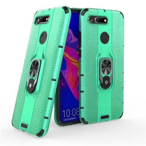 Alita Battle Angel Armor Metal Ring Grip Shockproof Dual Layer Rugged Hard Cover for Huawei Honor View 20 / V20 - Green