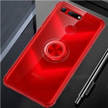 Anti-fall Invisible Press Bounce Ring Holder Phone Cover for Huawei Honor View 20 / V20 - Noble Red