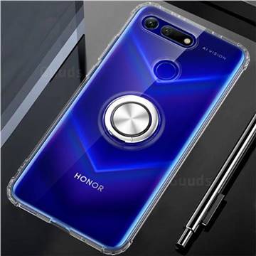 Anti-fall Invisible Press Bounce Ring Holder Phone Cover for Huawei Honor View 20 / V20 - Transparent