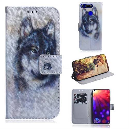Snow Wolf PU Leather Wallet Case for Huawei Honor View 20 / V20