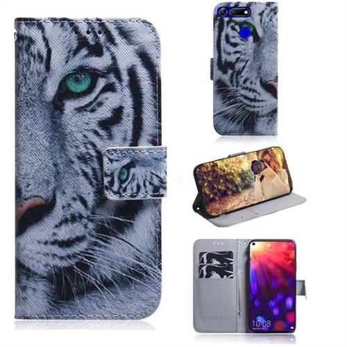 White Tiger PU Leather Wallet Case for Huawei Honor View 20 / V20