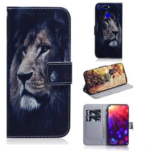 Lion Face PU Leather Wallet Case for Huawei Honor View 20 / V20