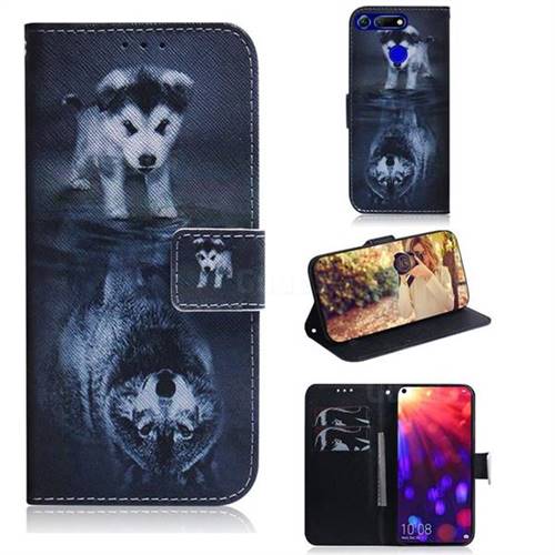 Wolf and Dog PU Leather Wallet Case for Huawei Honor View 20 / V20
