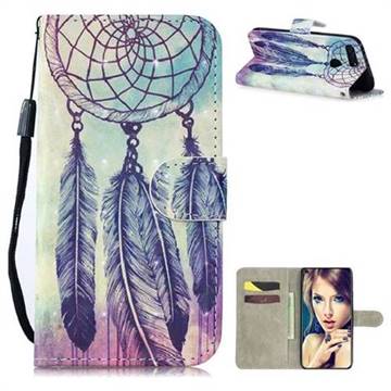 Feather Wind Chimes 3D Painted Leather Wallet Phone Case for Huawei Honor View 20 / V20