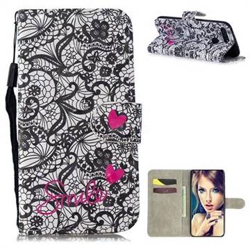Lace Flower 3D Painted Leather Wallet Phone Case for Huawei Honor View 20 / V20