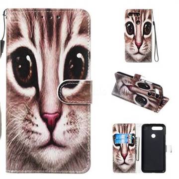 Coffe Cat Smooth Leather Phone Wallet Case for Huawei Honor View 20 / V20