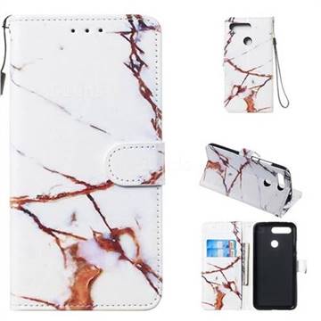 Platinum Marble Smooth Leather Phone Wallet Case for Huawei Honor View 20 / V20