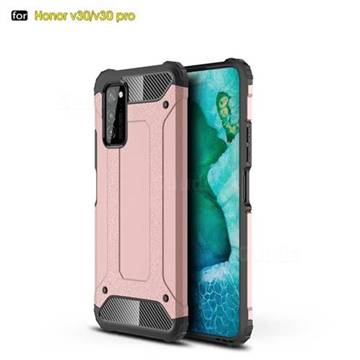 King Kong Armor Premium Shockproof Dual Layer Rugged Hard Cover for Huawei Honor View 30 / V30 - Rose Gold