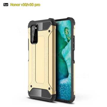 King Kong Armor Premium Shockproof Dual Layer Rugged Hard Cover for Huawei Honor View 30 / V30 - Champagne Gold