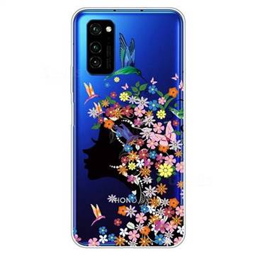 Floral Bird Girl Super Clear Soft TPU Back Cover for Huawei Honor View 30 / V30