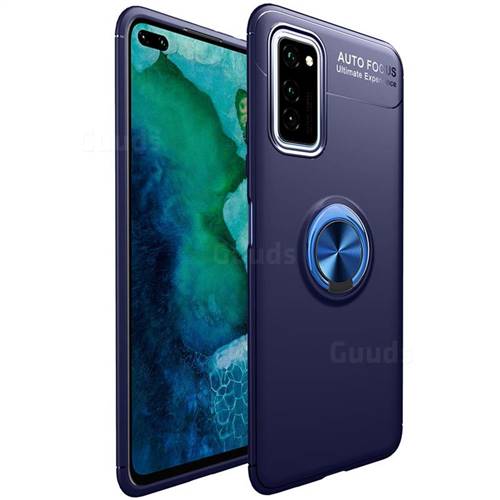 Auto Focus Invisible Ring Holder Soft Phone Case for Huawei Honor View 30 Pro / V30 Pro - Blue