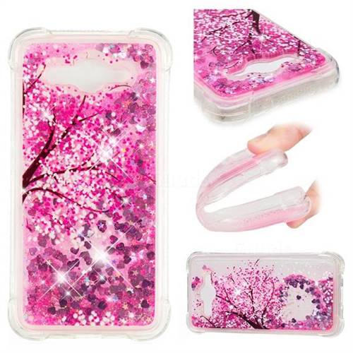 Pink Cherry Blossom Dynamic Liquid Glitter Sand Quicksand Star TPU Case for Huawei Y3 (2017)