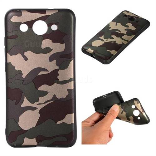 Camouflage Soft TPU Back Cover for Huawei Y3 (2017) - Gold Green