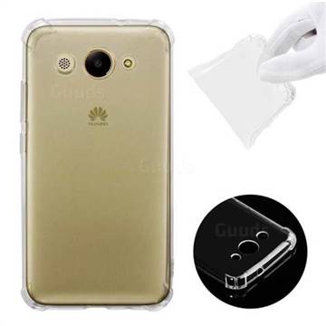 Anti-fall Clear Soft Back Cover for Huawei Y3 (2017) - Transparent