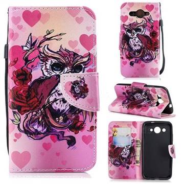 Heart Owl Leather Wallet Case for Huawei Y3 (2017)