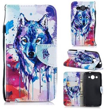 Watercolor Wolf Leather Wallet Case for Huawei Y3 (2017)