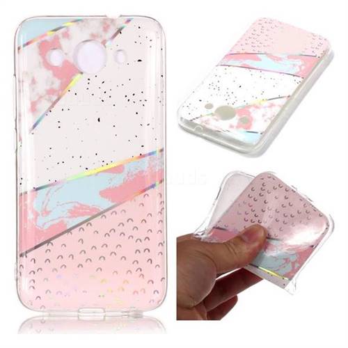 Matching Color Marble Pattern Bright Color Laser Soft TPU Case for Huawei Y3 (2018)