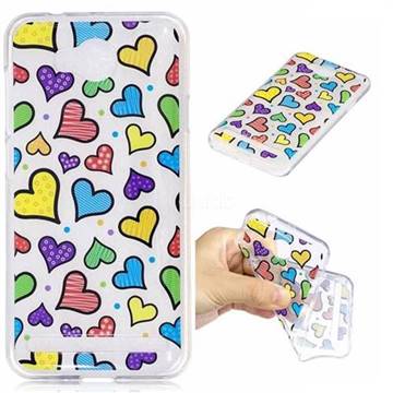 Colored Heart Super Clear Soft TPU Back Cover for Huawei Y3II Y3 2 Honor Bee 2