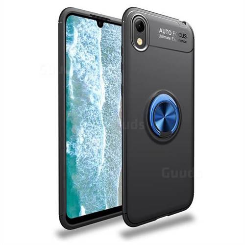 Auto Focus Invisible Ring Holder Soft Phone Case for Huawei Y5 (2019) - Black Blue