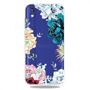 Gem Flower Clear Varnish Soft Phone Back Cover for Huawei Y5 (2019)
