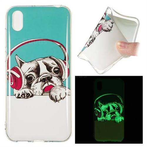 Headphone Puppy Noctilucent Soft TPU Back Cover for Huawei Y5 (2019)