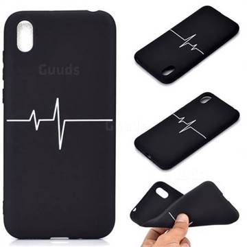 Electrocardiogram Chalk Drawing Matte Black TPU Phone Cover for Huawei Y5 (2019)