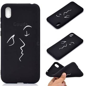 Smiley Chalk Drawing Matte Black TPU Phone Cover for Huawei Y5 (2019)