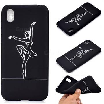 Dancer Chalk Drawing Matte Black TPU Phone Cover for Huawei Y5 (2019)