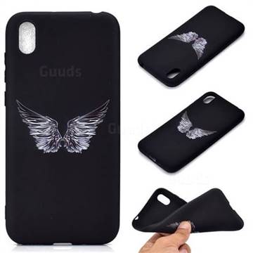 Wings Chalk Drawing Matte Black TPU Phone Cover for Huawei Y5 (2019)