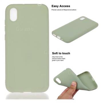 Soft Matte Silicone Phone Cover for Huawei Y5 (2019) - Bean Green