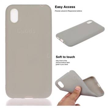 Soft Matte Silicone Phone Cover for Huawei Y5 (2019) - Gray