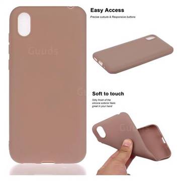 Soft Matte Silicone Phone Cover for Huawei Y5 (2019) - Khaki