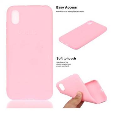 Soft Matte Silicone Phone Cover for Huawei Y5 (2019) - Rose Red