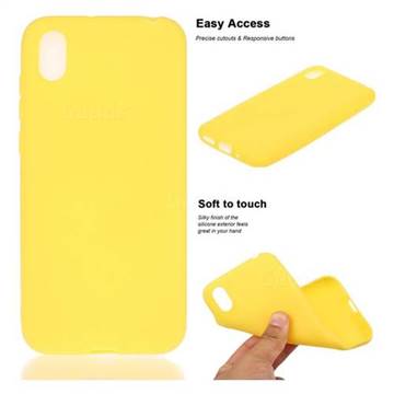 Soft Matte Silicone Phone Cover for Huawei Y5 (2019) - Yellow
