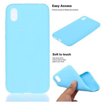 Soft Matte Silicone Phone Cover for Huawei Y5 (2019) - Sky Blue