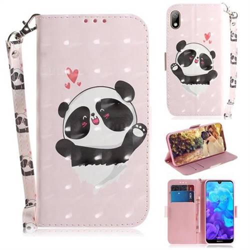 Heart Cat 3D Painted Leather Wallet Phone Case for Huawei Y5 (2019)