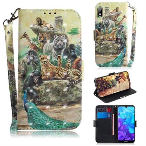 Beast Zoo 3D Painted Leather Wallet Phone Case for Huawei Y5 (2019)